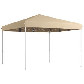13' x 13' Pop Up Canopy Tent with Height Adjustable, Wheeled Carry Bag for Outdoor, Garden, Patio, Beige
