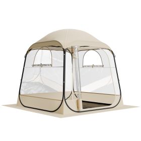 VEVOR Pop up Sports Tent, 72x72 in Clear Bubble Tent for 2-4 Persons, Waterproof Outdoor Pod with Floor Mat & Top Cover