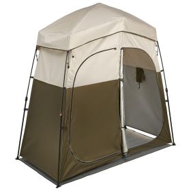 VEVOR Camping Shower Tent, 2-Room Foldable Portable Privacy Tent Changing Room with Ground Stakes, Ropes, and Carry Bag