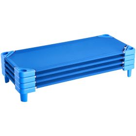 VEVOR Stackable Kiddie Cot, Pack of 4, Portable Toddler Nap Cots, Standard Size 52" L x 23" W Daycare Cots for Kids